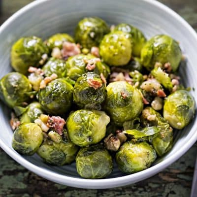 BRUSSEL SPROUTS WITH BACON & BUTTER